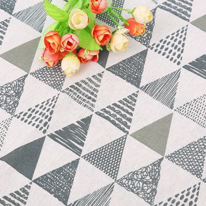Printed Plaid Cotton And Linen Fabric